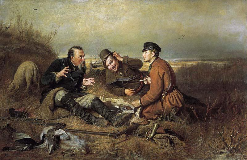 Vasily Perov The Hunters at Rest Spain oil painting art
